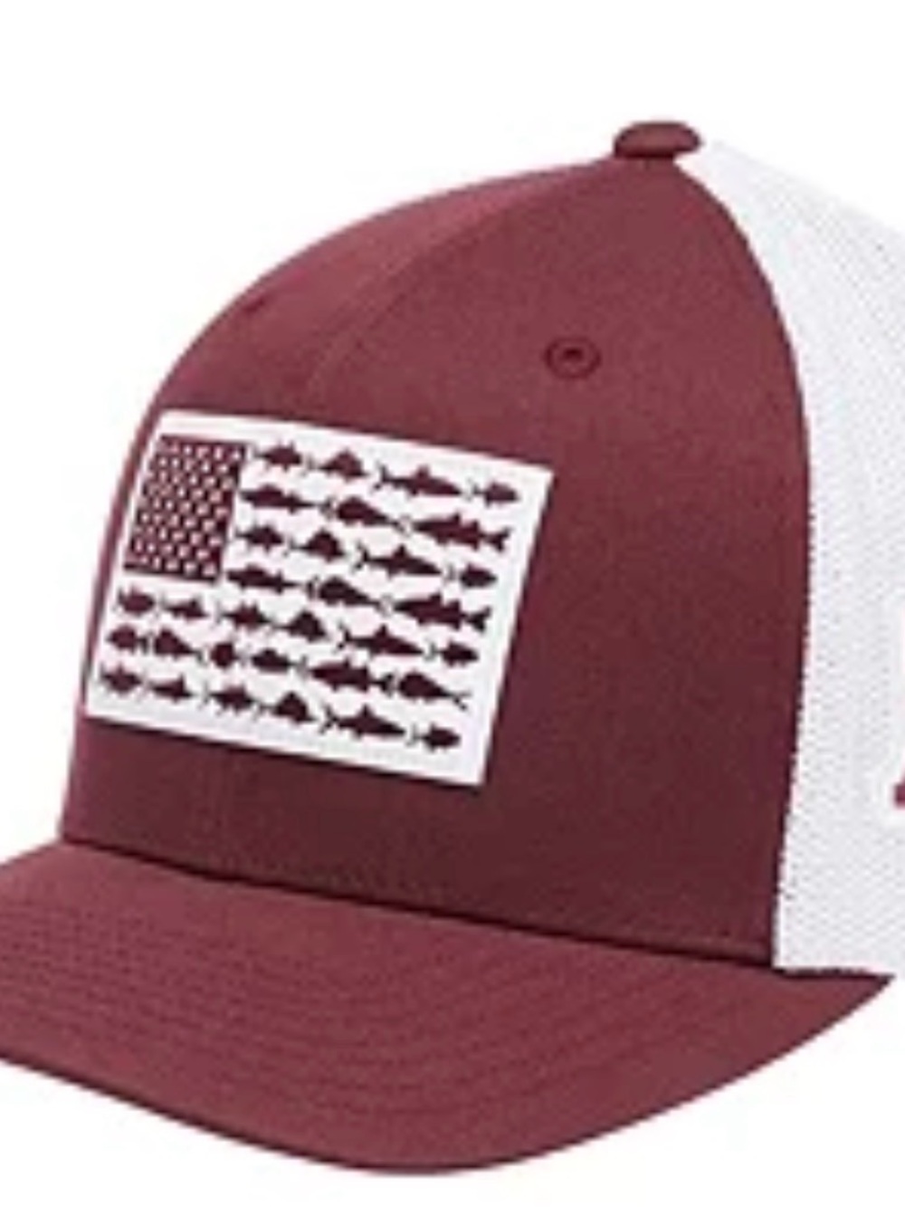 Columbia Maroon and White Mesh Trucker Hat